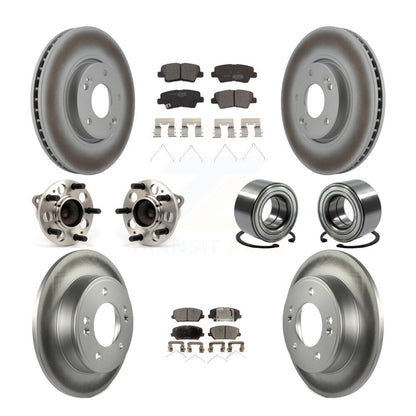 Kit de rotors et plaquettes de frein revêtus de roulement de moyeu avant et arrière (10 pièces) pour Hyundai Veloste