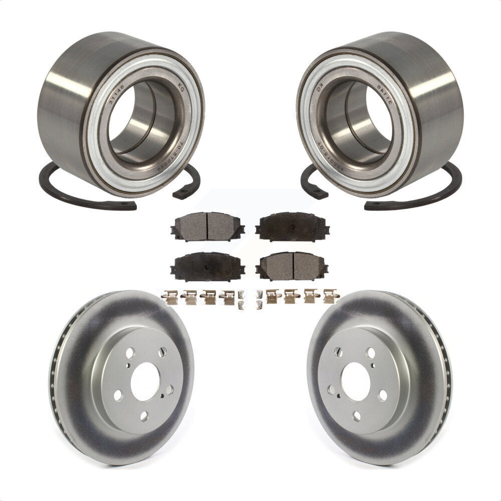 Kit de plaquettes de Rotor de frein à disque revêtu de roulement de roue avant, pour Toyota Prius Prime AWD-