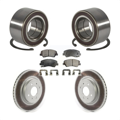 Kit de rotors de frein à disque enduits de roulement de roue avant et de plaquettes en céramique pour Kia Rio