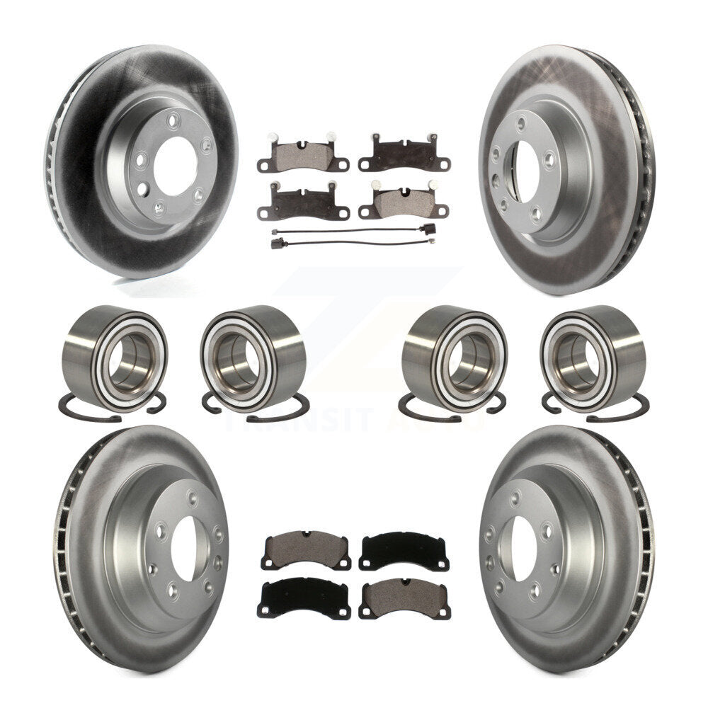 Kit de rotors et plaquettes de frein à disque revêtus de roulements avant et arrière (10 pièces) pour Porsche Cayenn