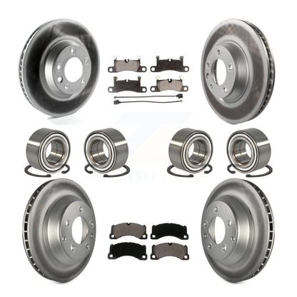 Kit de rotors et plaquettes de frein à disque revêtus de roulements avant et arrière (10 pièces) pour Porsche Cayenn