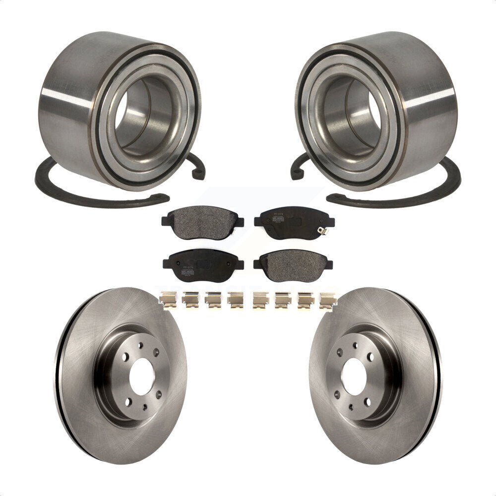 Kit de rotors de frein à disque et de plaquettes semi-métalliques, roulement de roue avant, pour Fiat 500