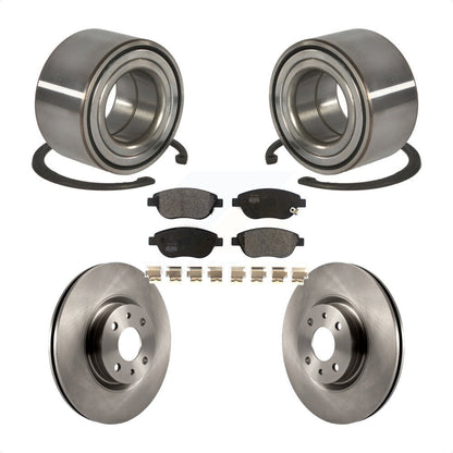 Kit de rotors de frein à disque et de plaquettes semi-métalliques, roulement de roue avant, pour Fiat 500