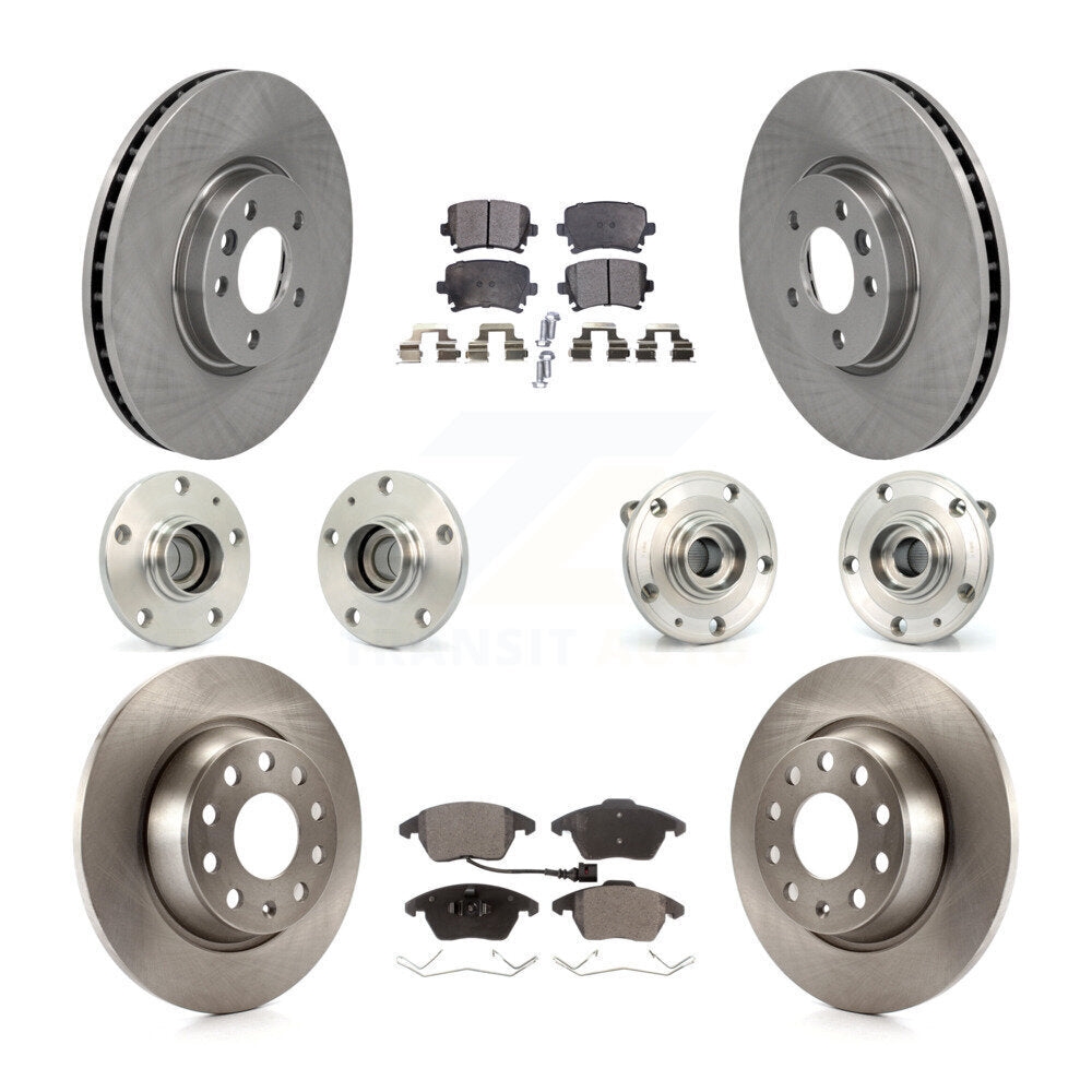 Kit de rotors et plaquettes de frein à disque, roulements de moyeu avant et arrière (10 pièces) pour Volkswagen CC
