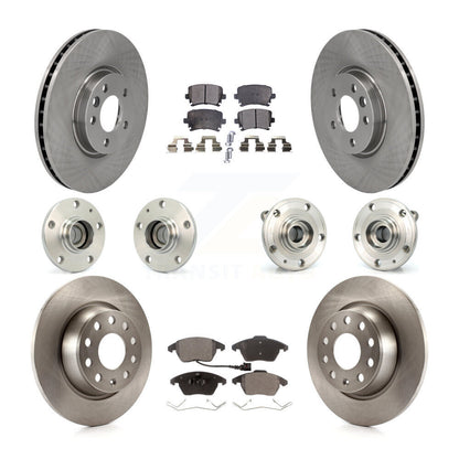 Kit de rotors et plaquettes de frein à disque, roulements de moyeu avant et arrière (10 pièces) pour Volkswagen CC
