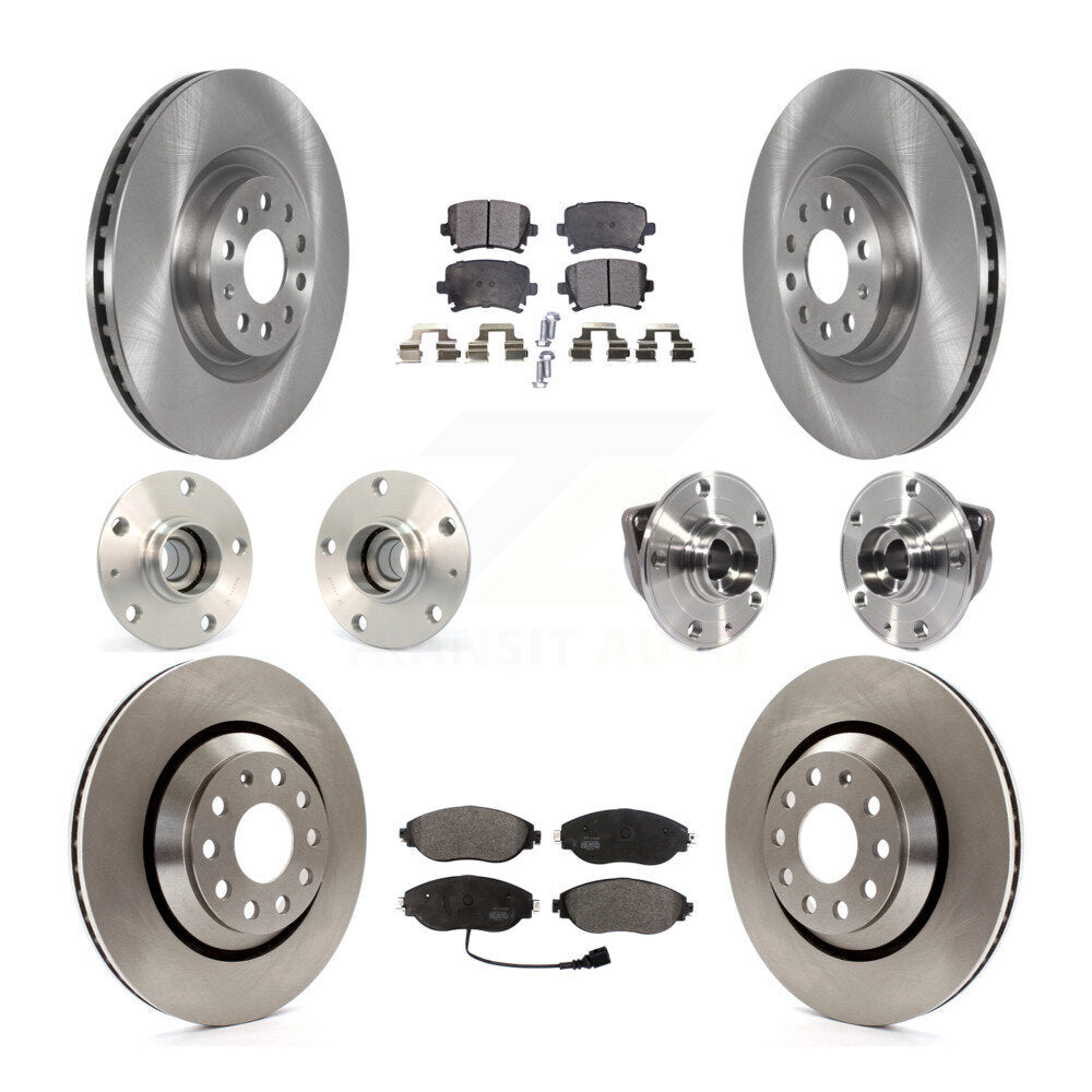 Kit de rotors et plaquettes de frein à disque, roulements de moyeu avant et arrière (10 pièces) pour Volkswagen GT
