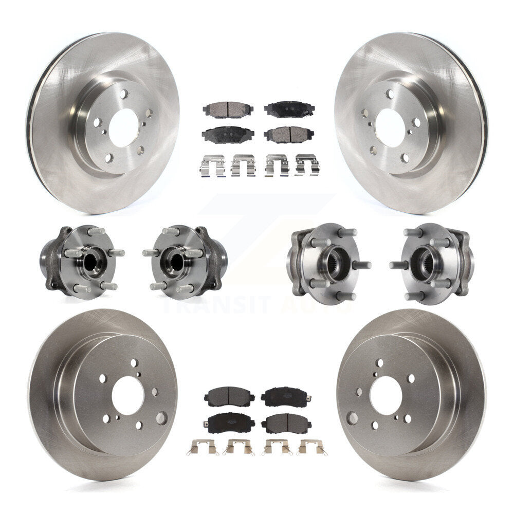 Kit de rotors et plaquettes de frein à disque, roulements de moyeu avant et arrière (10 pièces) pour Subaru Imprez