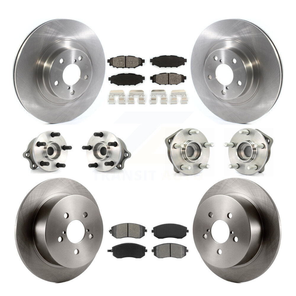 Kit de plaquettes de Rotor de frein à disque, roulement de moyeu avant et arrière (10 pièces) pour Subaru Outback Legac