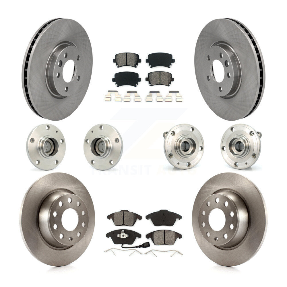 Kit de rotors et plaquettes de frein à disque, roulements de moyeu avant et arrière (10 pièces) pour Volkswagen CC