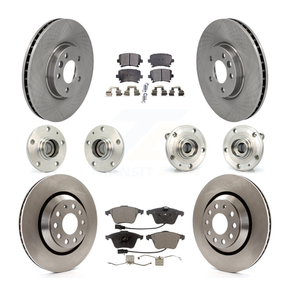 Kit de rotors et plaquettes de frein à disque, roulements de moyeu avant et arrière (10 pièces) pour Volkswagen CC