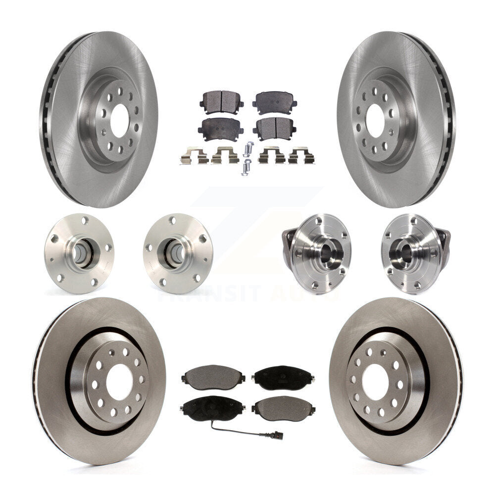 Kit de rotors et plaquettes de frein à disque, roulements de moyeu avant et arrière (10 pièces) pour Volkswagen GT
