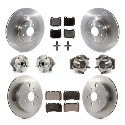 Kit de Rotor de frein à disque et de plaquettes en céramique, roulement de moyeu avant et arrière (10 pièces) pour Toyota 8