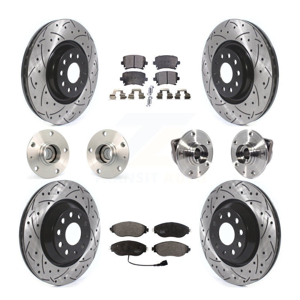 Kit de plaquettes de Rotor de frein à disque revêtu de roulement de moyeu avant et arrière (10 pièces) pour Volkswagen GT