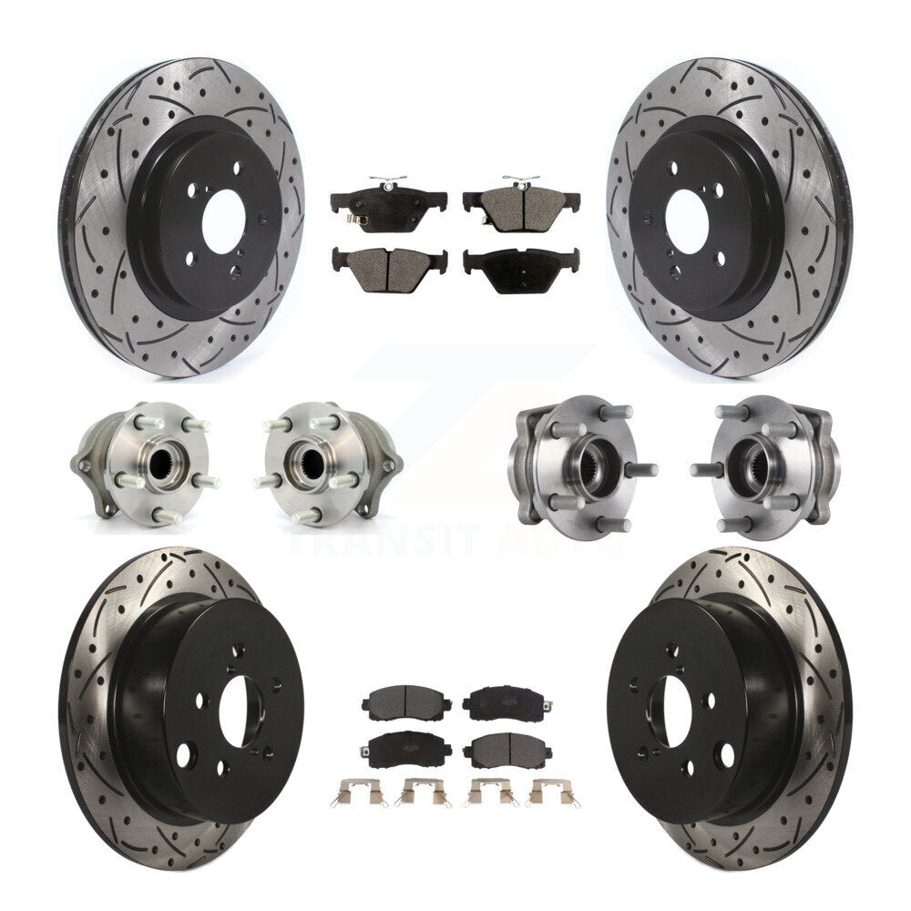 Kit de rotors et plaquettes de frein revêtus de roulement de moyeu avant et arrière (10 pièces) pour Subaru Crosstre