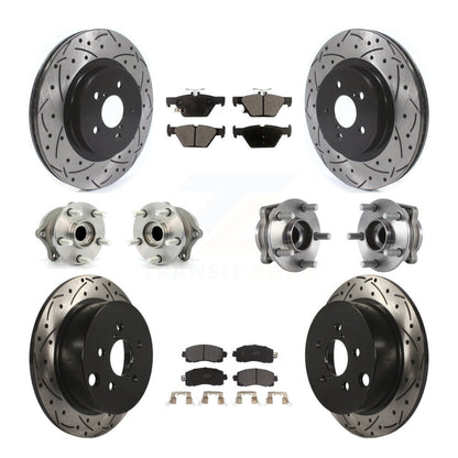 Kit de rotors et plaquettes de frein revêtus de roulement de moyeu avant et arrière (10 pièces) pour Subaru Crosstre