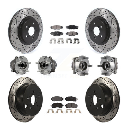 Kit de rotors et plaquettes de frein revêtus de roulement de moyeu avant et arrière (10 pièces) pour Subaru Crosstre