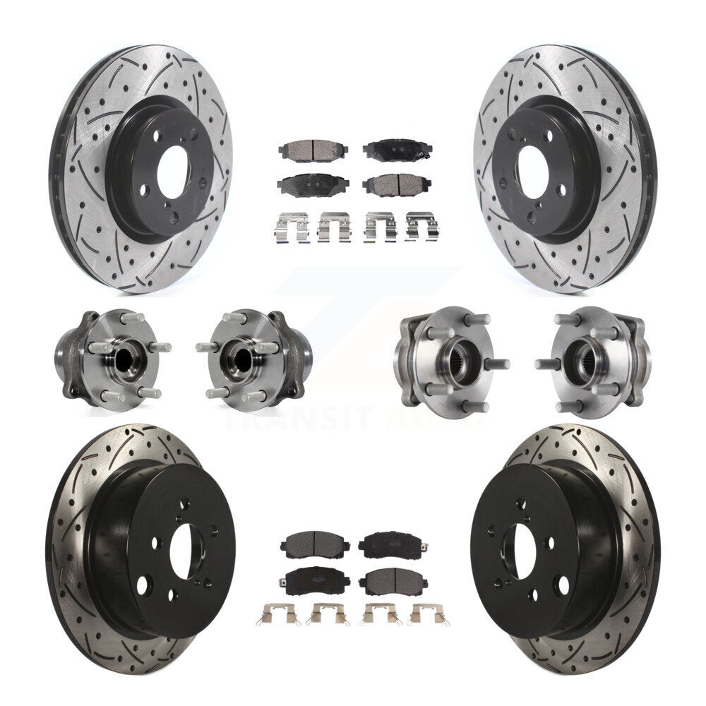 Kit de plaquettes de Rotor de frein à disque revêtu de roulement de moyeu avant et arrière (10 pièces) pour Subaru Imprez