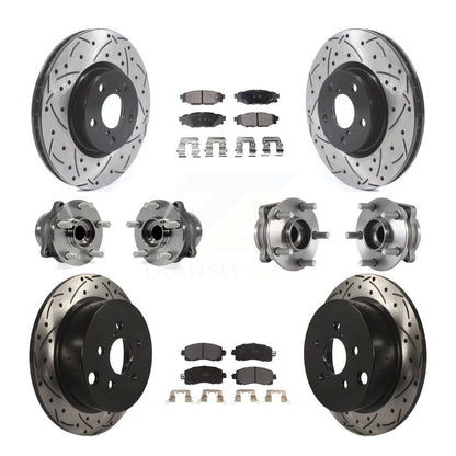 Kit de plaquettes de Rotor de frein à disque revêtu de roulement de moyeu avant et arrière (10 pièces) pour Subaru Imprez