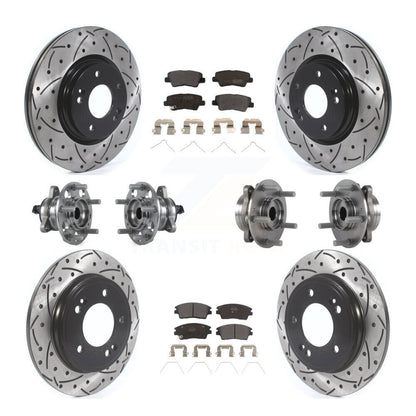 Kit de plaquettes de rotor de frein, roulement de moyeu avant et arrière (10 pièces) pour Hyundai Elantra 1.6