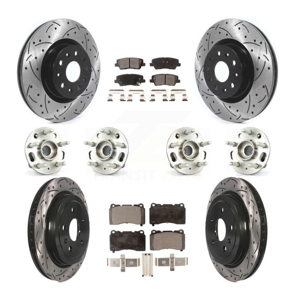Kit de Rotor et de plaquettes de frein à disque revêtus de roulement de moyeu avant et arrière (10 pièces) pour Cadillac CT