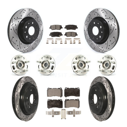 Kit de Rotor et de plaquettes de frein à disque revêtus de roulement de moyeu avant et arrière (10 pièces) pour Cadillac CT