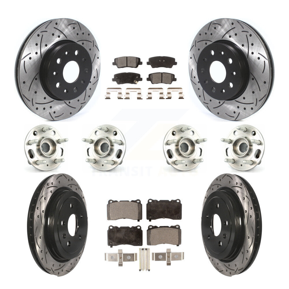 Kit de Rotor et de plaquettes de frein à disque revêtus de roulement de moyeu avant et arrière (10 pièces) pour Cadillac CT