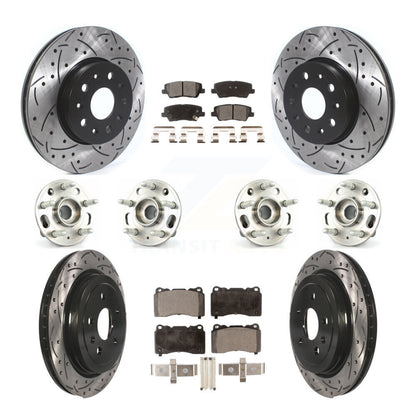 Kit de Rotor et de plaquettes de frein à disque revêtus de roulement de moyeu avant et arrière (10 pièces) pour Cadillac CT