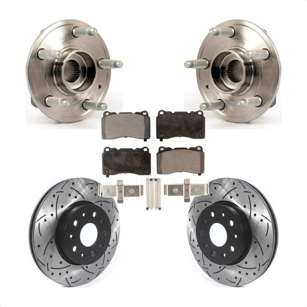 Ensemble de roulements de moyeu avant, fente de perçage, Kit de plaquettes de Rotor de frein pour Cadillac CT