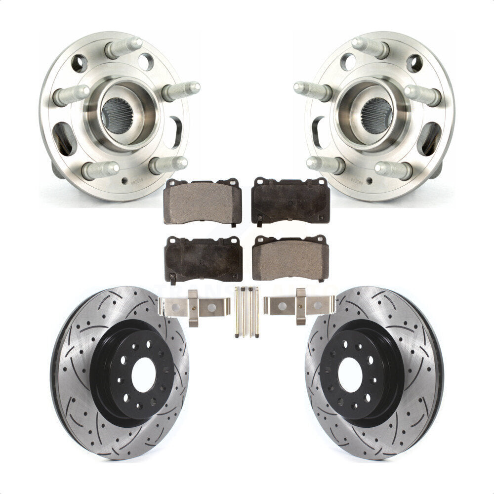 Ensemble de roulements de moyeu avant, fente de perçage, Kit de plaquettes de Rotor de frein pour Cadillac CT