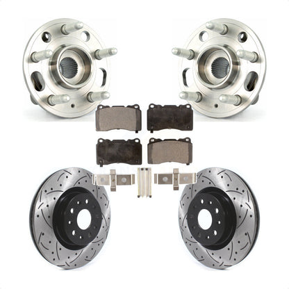 Ensemble de roulements de moyeu avant, fente de perçage, Kit de plaquettes de Rotor de frein pour Cadillac CT