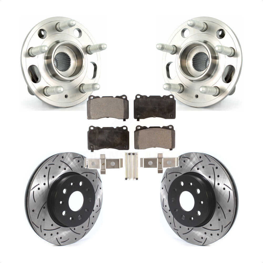 Ensemble de roulements de moyeu avant, fente de perçage, Kit de plaquettes de Rotor de frein pour Cadillac CT