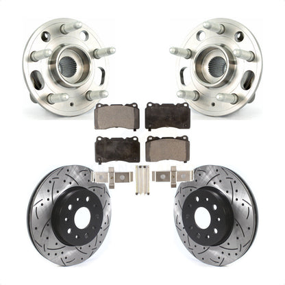 Ensemble de roulements de moyeu avant, fente de perçage, Kit de plaquettes de Rotor de frein pour Cadillac CT