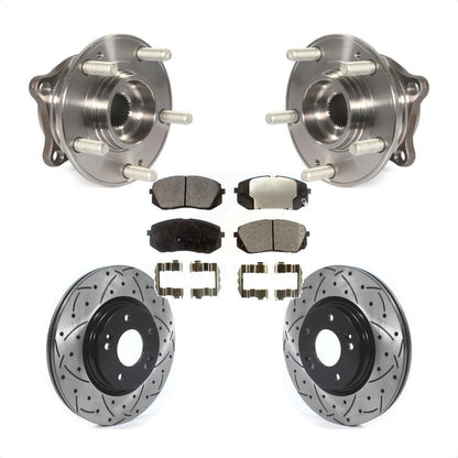 Kit de plaquettes de Rotor de frein, roulement de moyeu avant, fente percée, pour moteur à gaz Hyundai Sonata