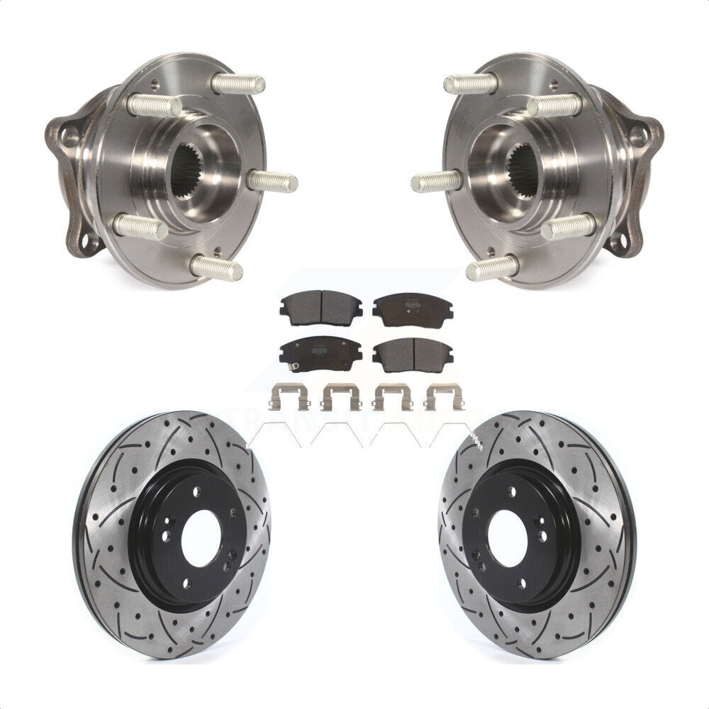 Kit de plaquettes de Rotor de frein, roulement de moyeu avant, fente de perçage, pour Hyundai Tucson Kia Sportag