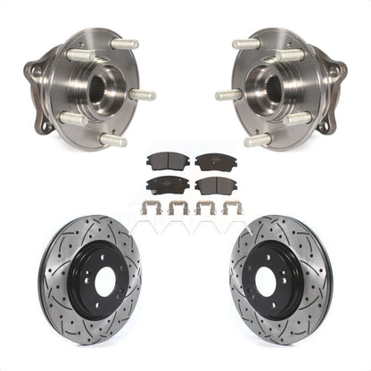Kit de plaquettes de Rotor de frein, roulement de moyeu avant, fente de perçage, pour Hyundai Tucson Kia Sportag