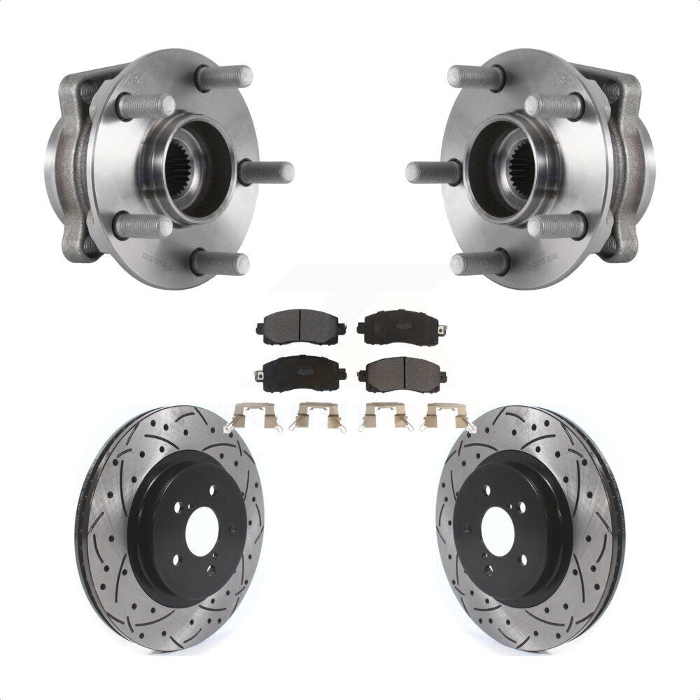 Kit de plaquettes de Rotor de frein, roulement de moyeu avant, fente percée, pour Subaru Crosstrek Imprez