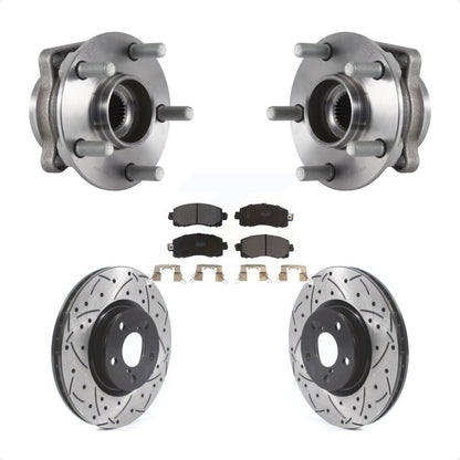Ensemble de roulement de moyeu avant, Rotor de frein à fente percé et Kit de plaquettes pour Subaru Imprez