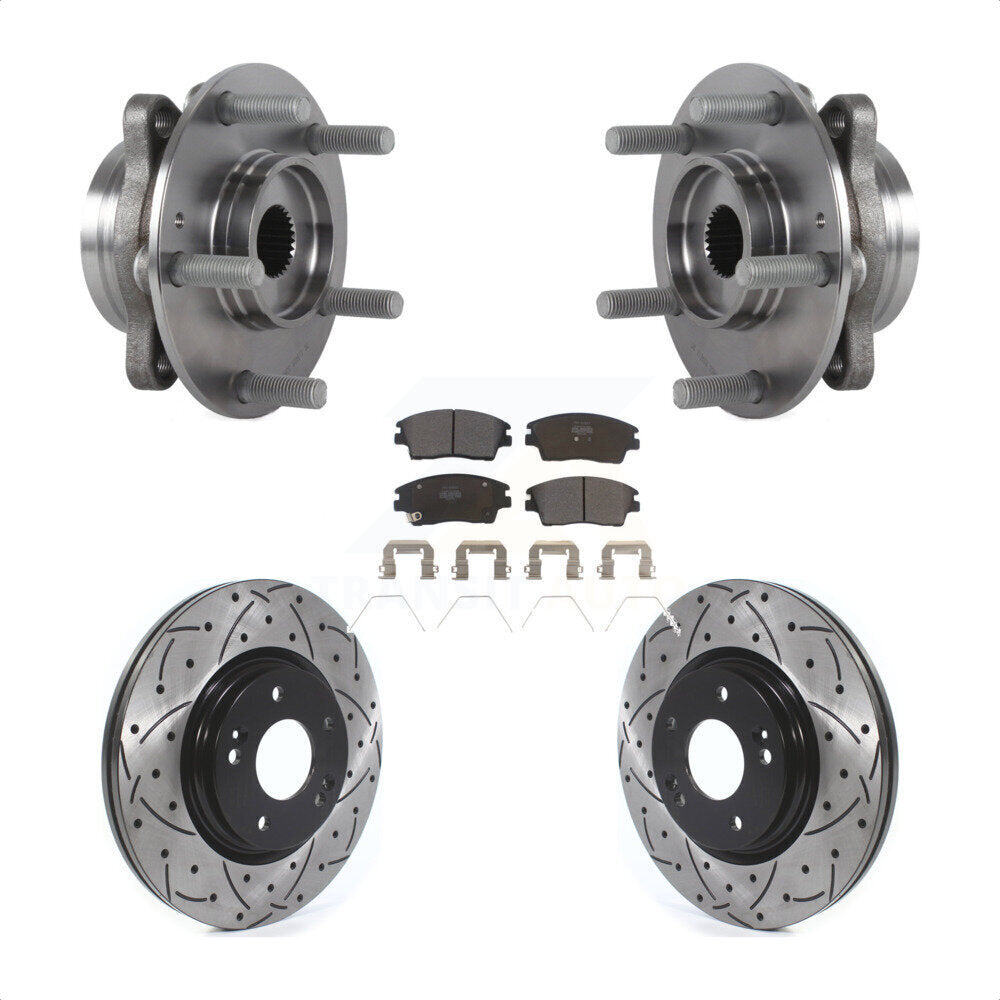 Kit de plaquettes de Rotor de frein, roulement de moyeu avant, fente de perçage, pour Hyundai Elantra 1.6 17-20