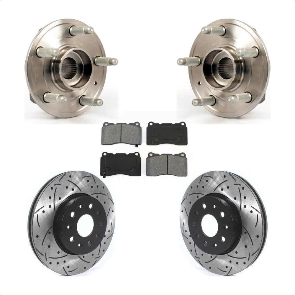 Ensemble de roulements de moyeu avant, fente de perçage, Kit de plaquettes de Rotor de frein pour Cadillac CT