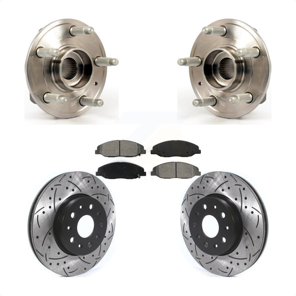 Ensemble de roulements de moyeu avant, fente de perçage, Kit de plaquettes de Rotor de frein pour Cadillac CT