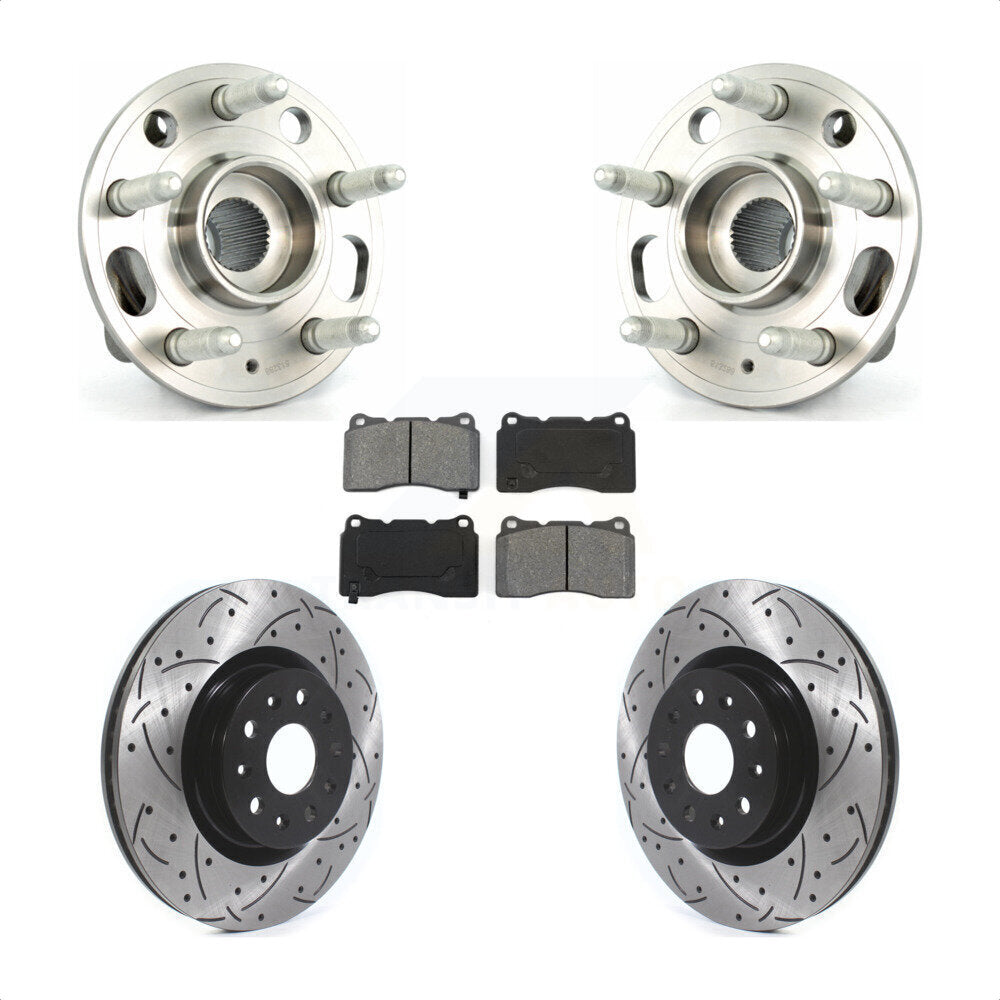 Ensemble de roulements de moyeu avant, fente de perçage, Kit de plaquettes de Rotor de frein pour Cadillac CT