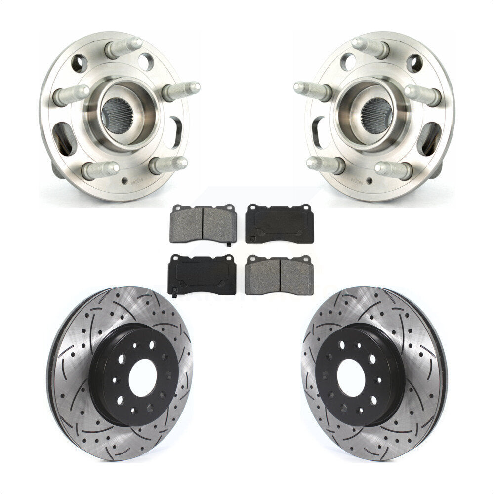 Ensemble de roulements de moyeu avant, fente de perçage, Kit de plaquettes de Rotor de frein pour Cadillac CT