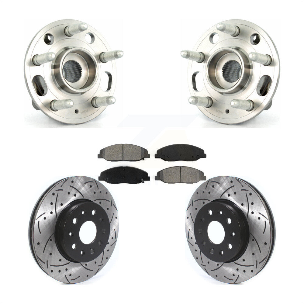 Ensemble de roulements de moyeu avant, fente de perçage, Kit de plaquettes de Rotor de frein pour Cadillac CT
