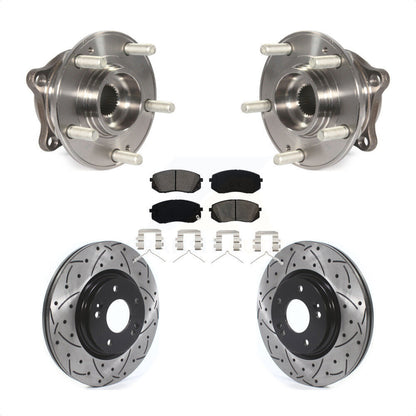 Kit de plaquettes de Rotor de frein, roulement de moyeu avant, fente percée, pour Hyundai Sonata Kia Optim