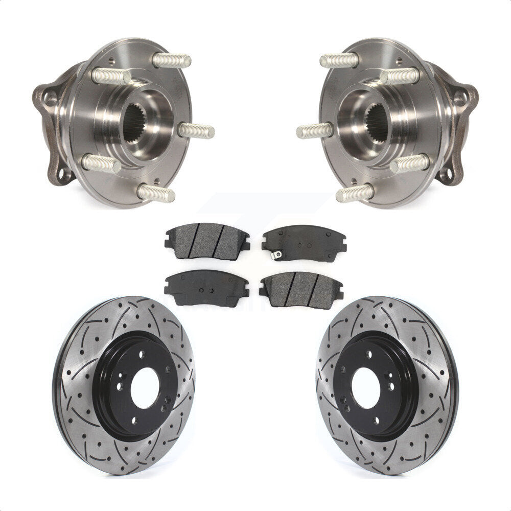 Kit de plaquettes de Rotor de frein, roulement de moyeu avant, fente de perçage, pour Hyundai Tucson Kia Sportag