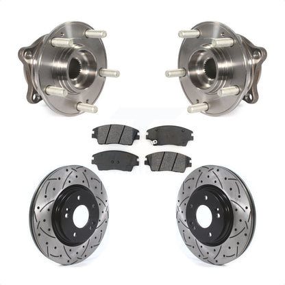 Kit de plaquettes de Rotor de frein, roulement de moyeu avant, fente de perçage, pour Hyundai Tucson Kia Sportag