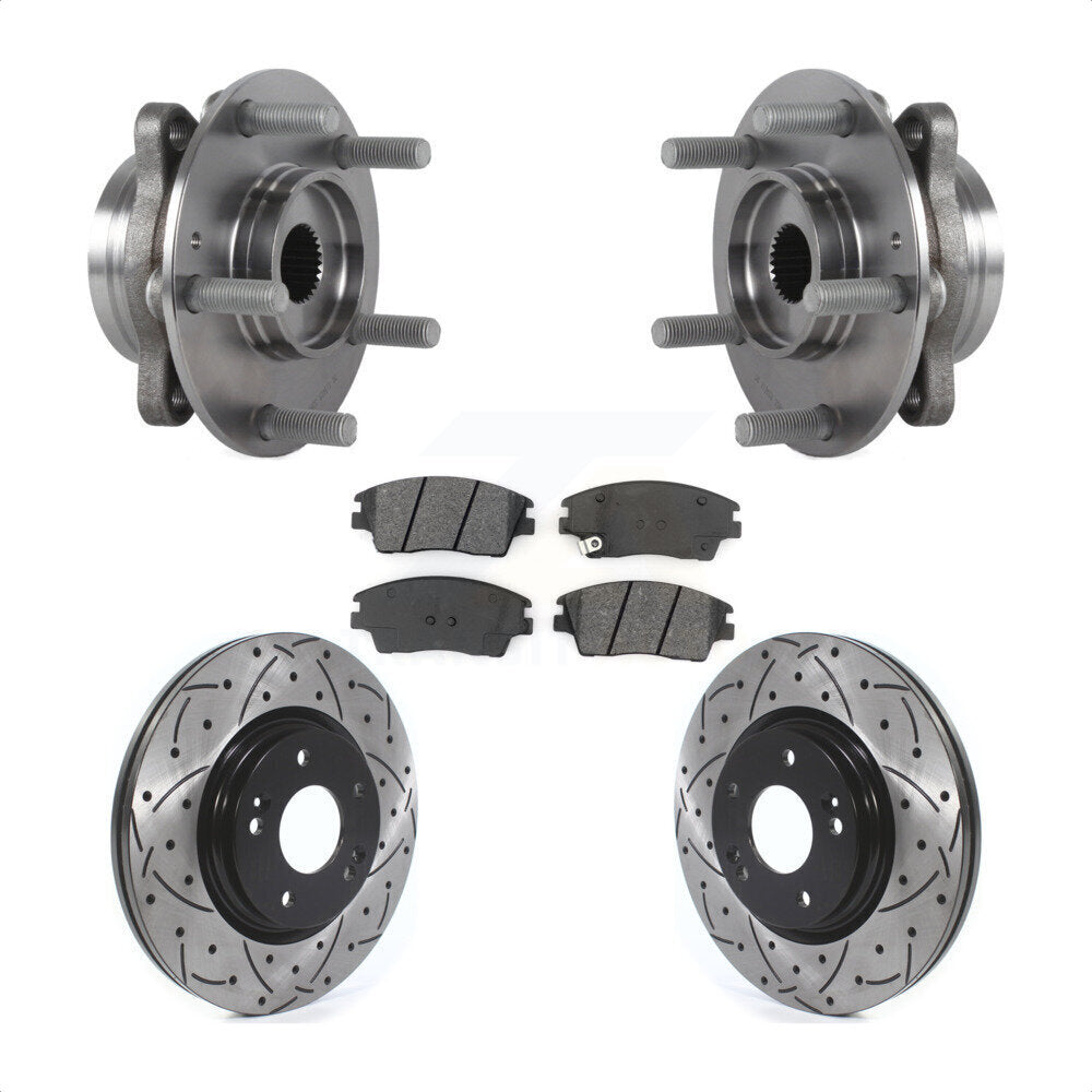 Kit de plaquettes de Rotor de frein, roulement de moyeu avant, fente de perçage, pour Hyundai Elantra 1.6 17-20