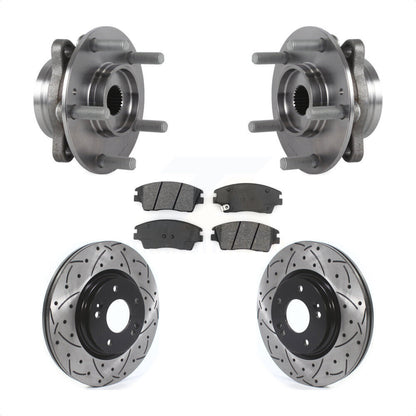 Kit de plaquettes de Rotor de frein, roulement de moyeu avant, fente de perçage, pour Hyundai Elantra 1.6 17-20