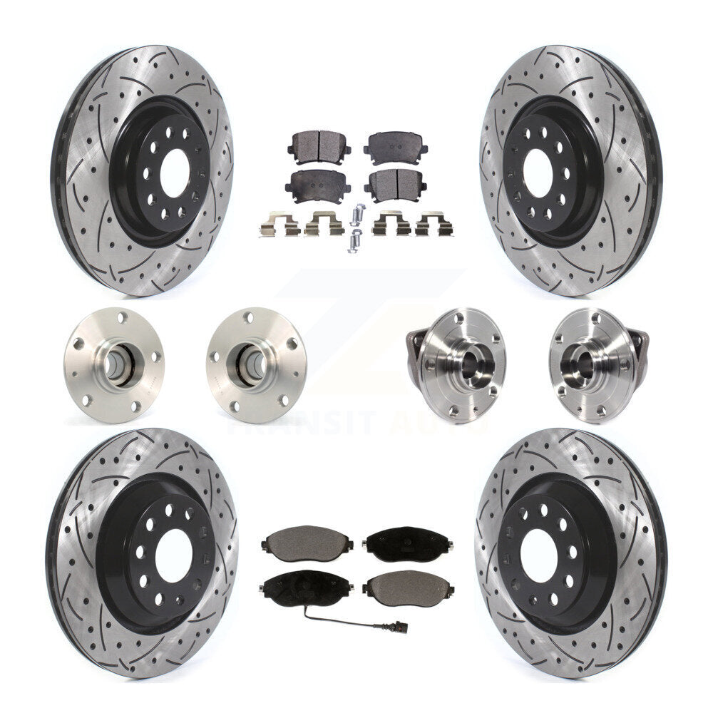 Kit de plaquettes de Rotor de frein à disque revêtu de roulement de moyeu avant et arrière (10 pièces) pour Volkswagen GT
