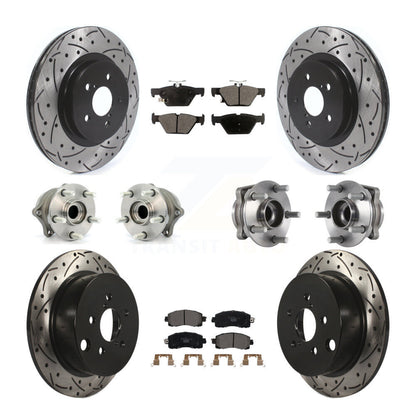 Kit de rotors et plaquettes de frein revêtus de roulement de moyeu avant et arrière (10 pièces) pour Subaru Crosstre